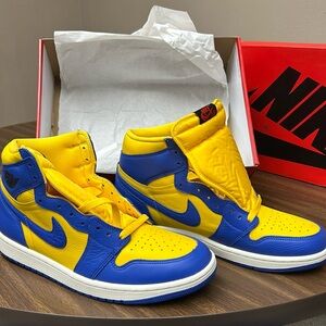 Jordan Vibrant Blue and Yellow Athletic Sneakers
